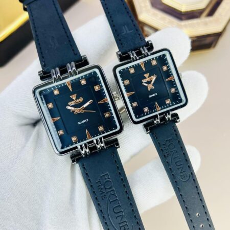 Stylish Quartz Square Watch for Couples - 2 Pcs Water Resistant