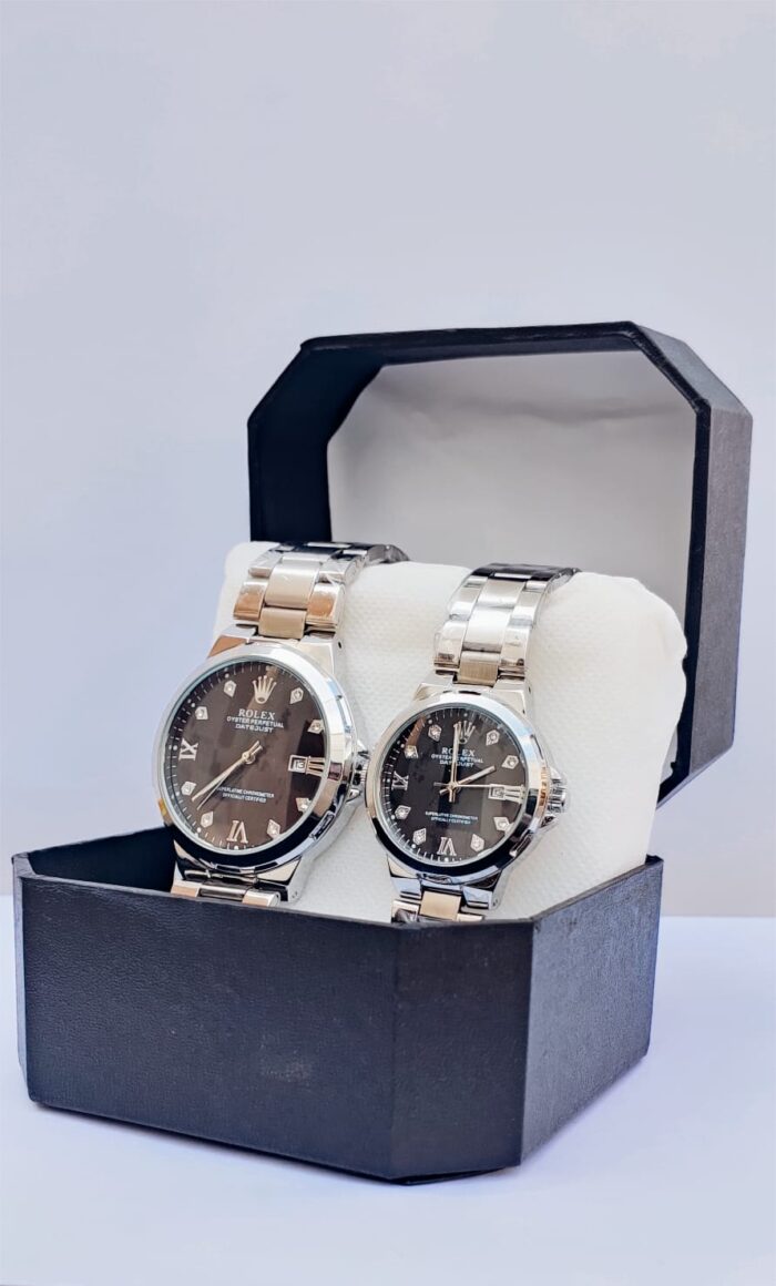 ROLEX SILVER COUPLE WATCH