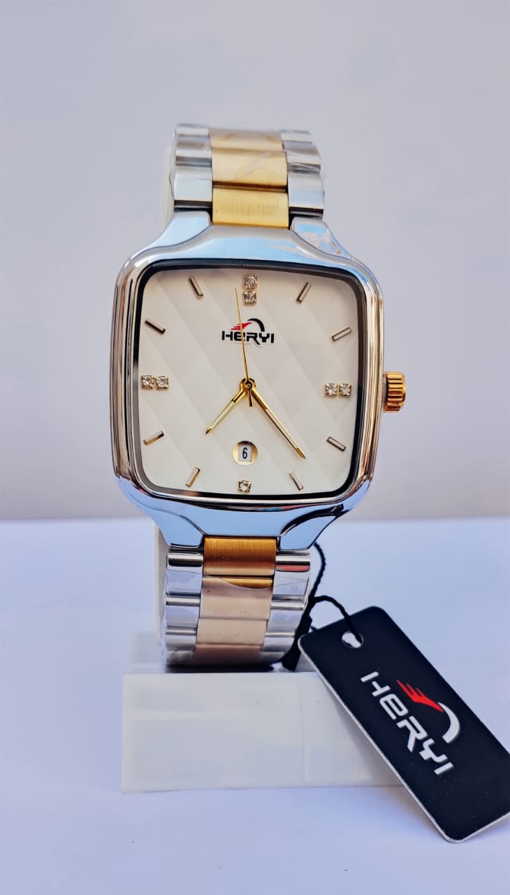 HERYI WHITE DAIL GOLDEN & SILVER STRAP MAN WACH HERYI WHITE DAIL GOLDEN & SILVER STRAP MAN WACH