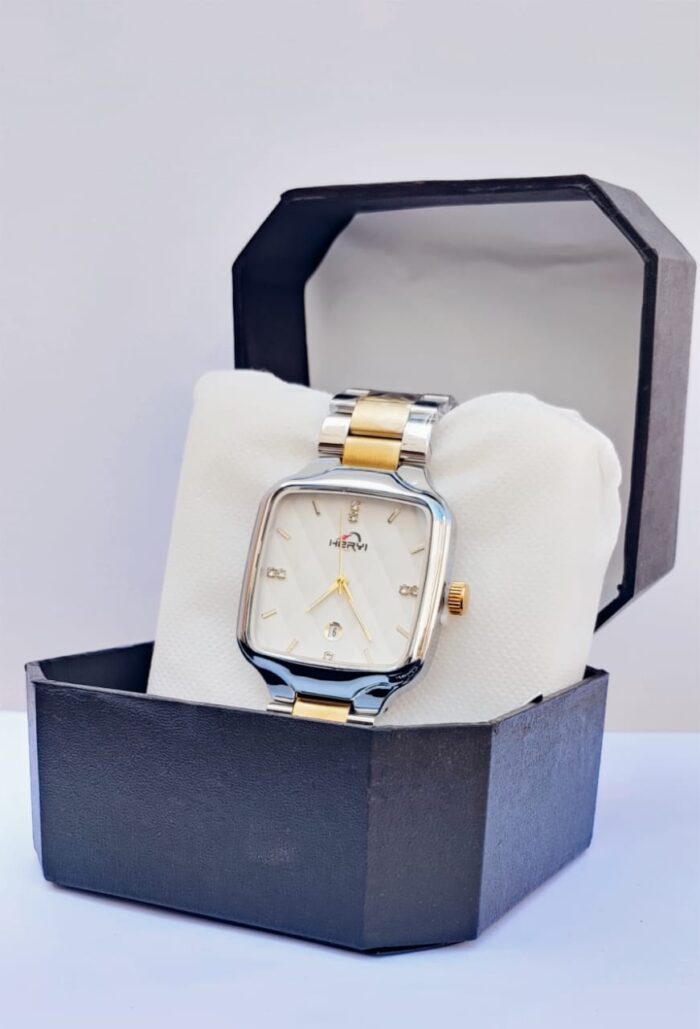 HERYI WHITE DAIL GOLDEN & SILVER STRAP MAN WACH - Image 3
