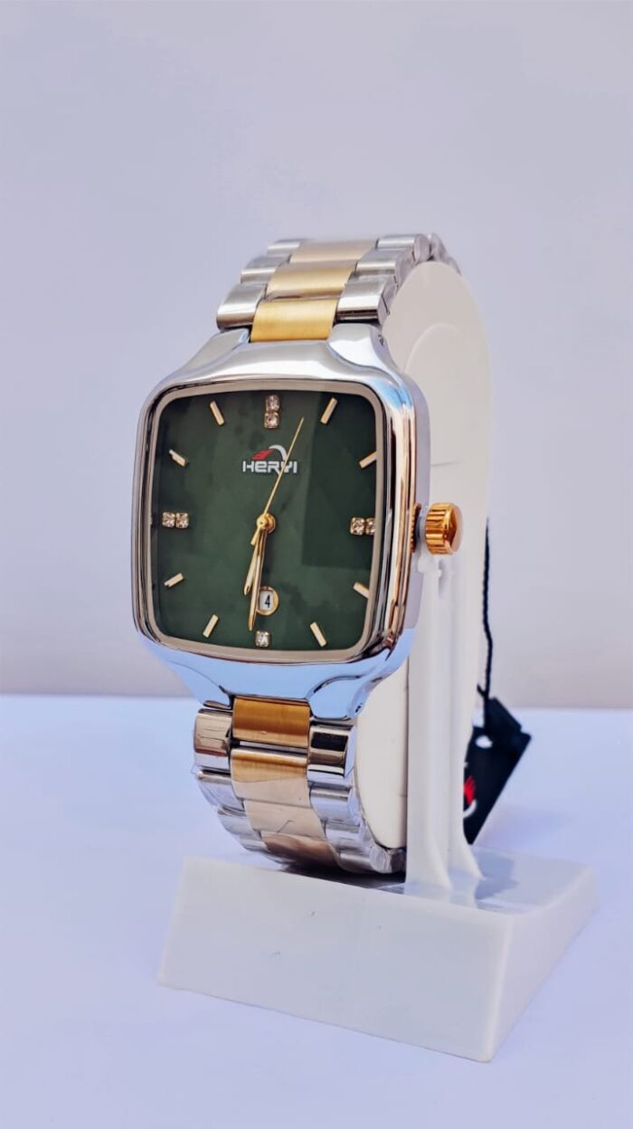 HERYI GREEN DAIL GOLDEN & SILVER STRAP MAN WACH