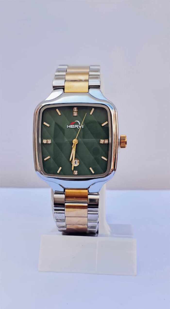 HERYI GREEN DAIL GOLDEN & SILVER STRAP MAN WACH