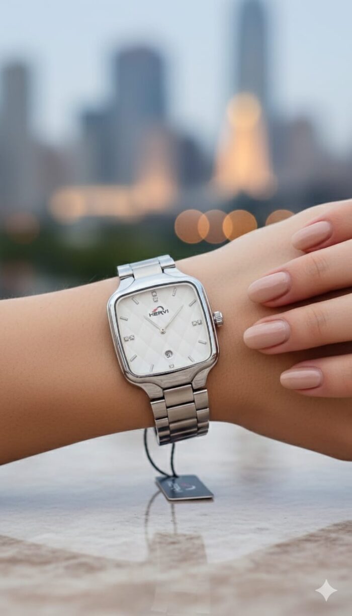 HERYI WHITE DAIL SILVER STRAP MAN WACH